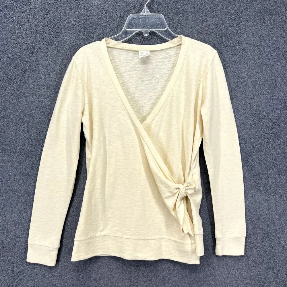 J.Crew Crewcuts Top Girls 12 pale‎ yellow long sleeve wrap tide T-shirt